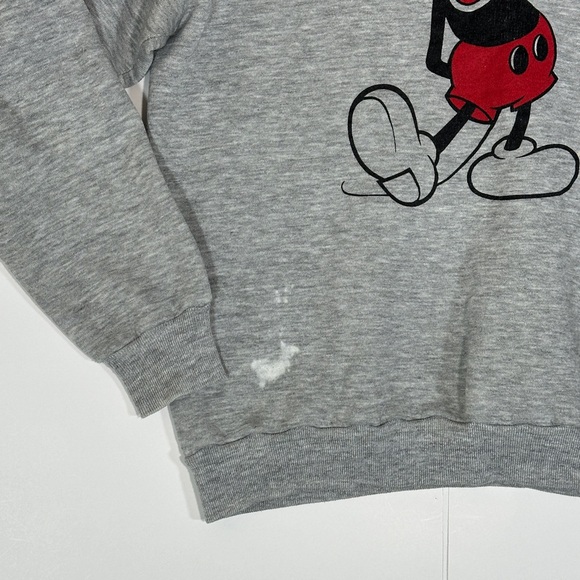Vintage 80s Mickey Mouse Sweatshirt Classic Gray Adult Sz Large Walt Disney READ - Picture 6 of 14